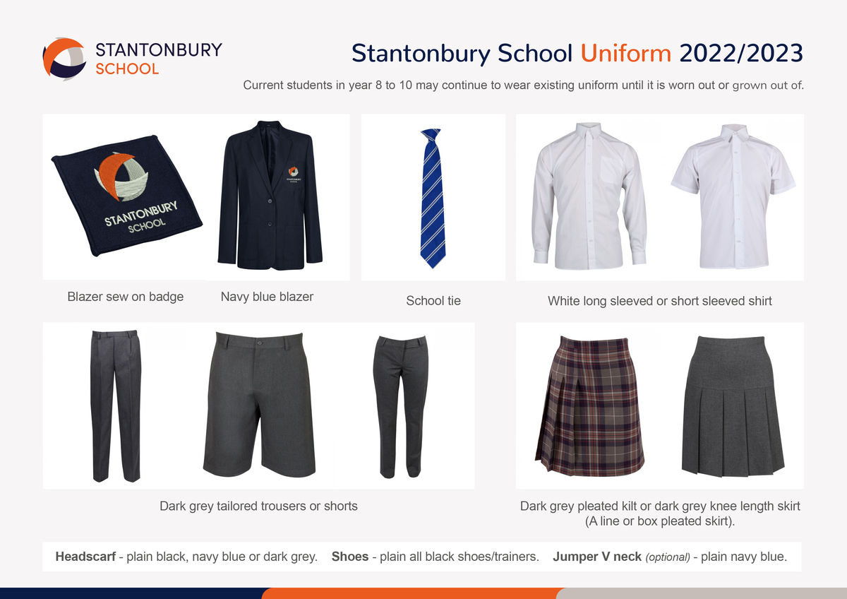 Uniform Stantonbury June 2022 School